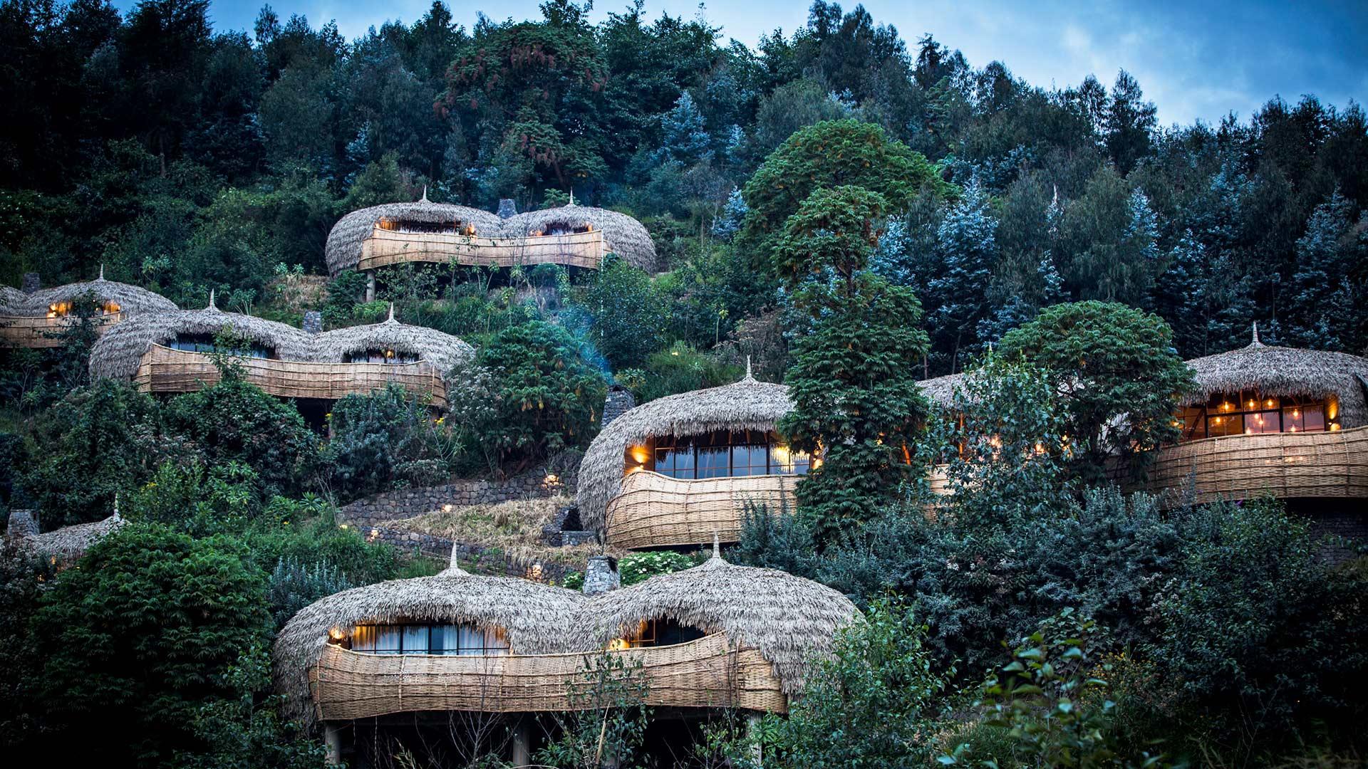 View of Bisate Lodge in Rwanda