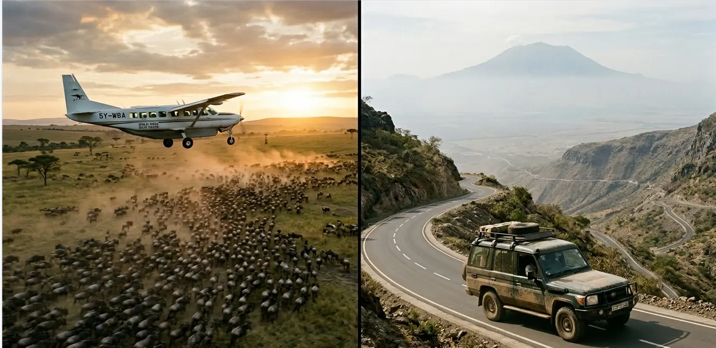 Driving vs flying on safari in Masai Mara