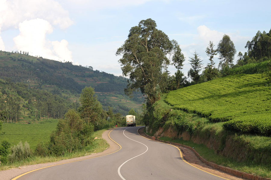 Gishwati Mukura National Park road in Rwanda