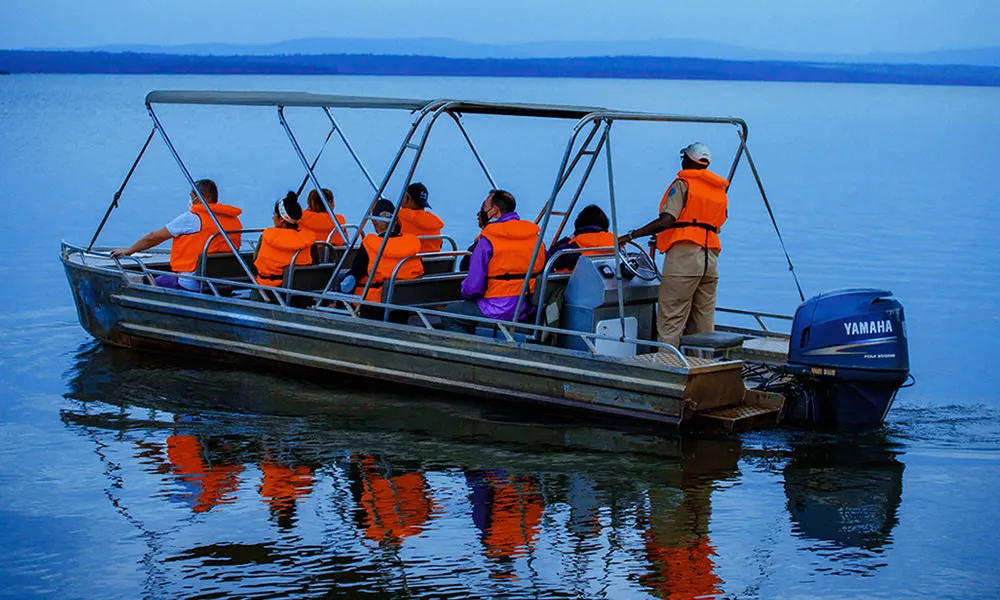 Group boat safari with Boots in the Jungle Safaris