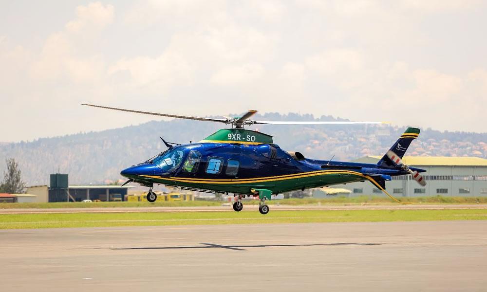 Helicopter transfers setting off with Boots in the Jungle Safaris