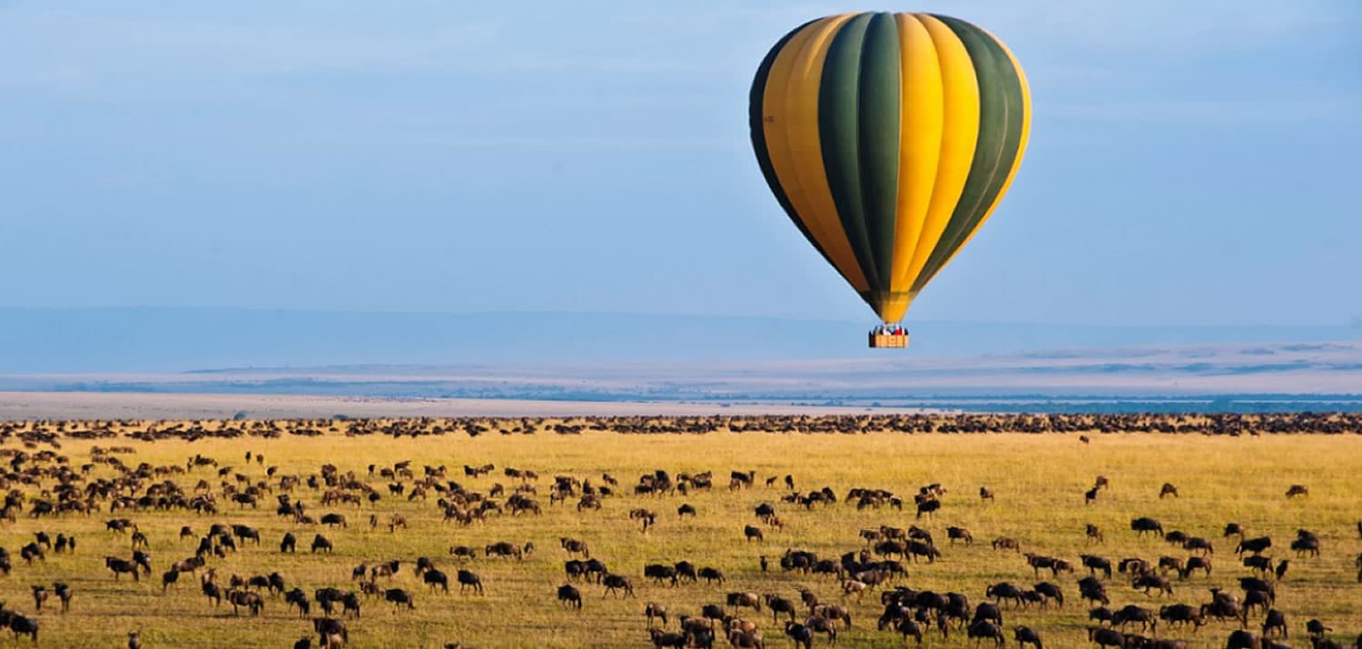Hot air balloon safari over Masai Mara National Reserve