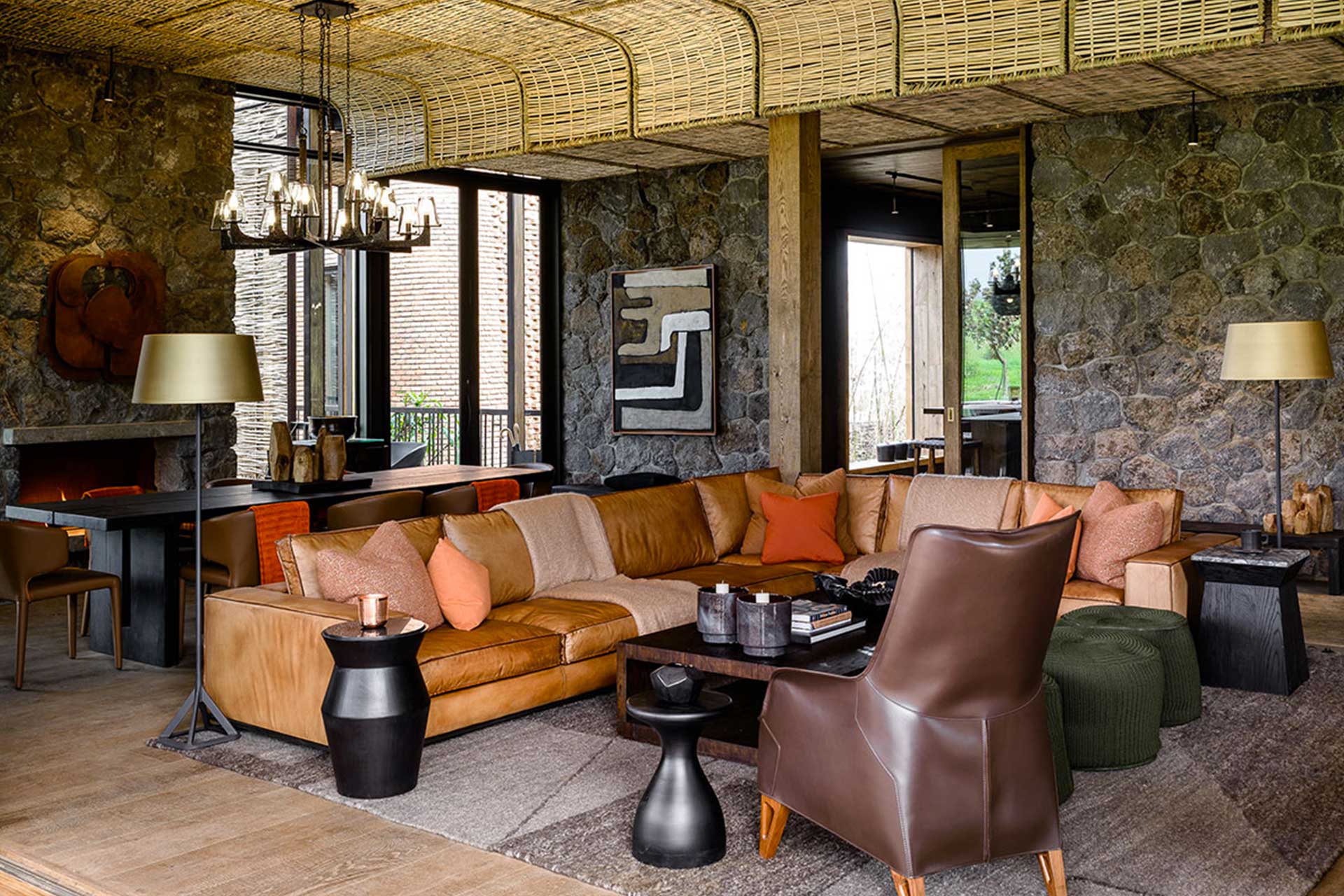 Interior of Singita Kwitonda Lodge in Rwanda