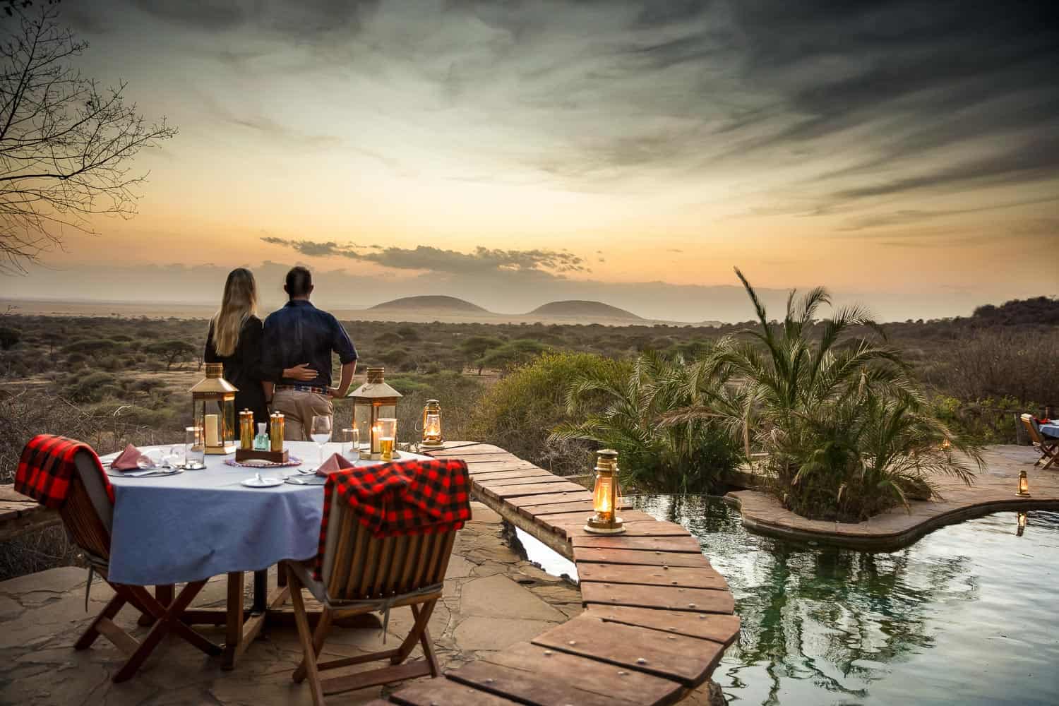 Romantic couple dinner experience in the African wilderness