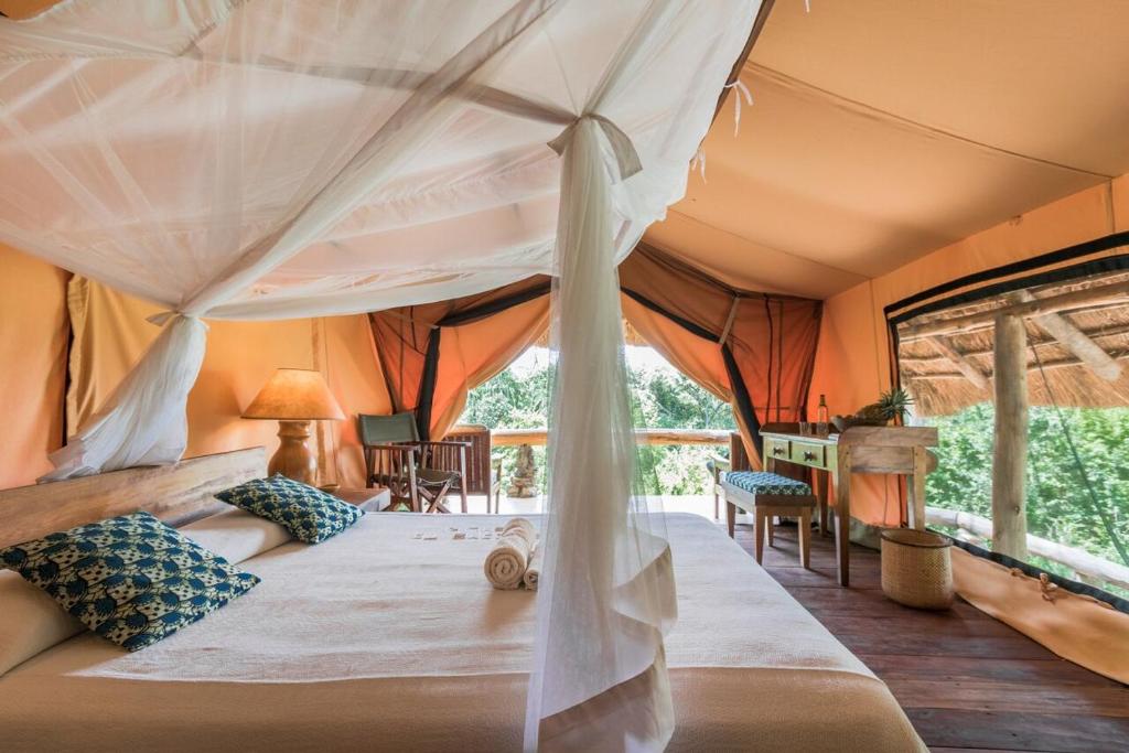 Bedroom at a safari lodge