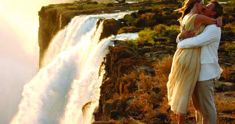 Couple at lodge by Victoria Falls with Boots in the Jungle Safaris