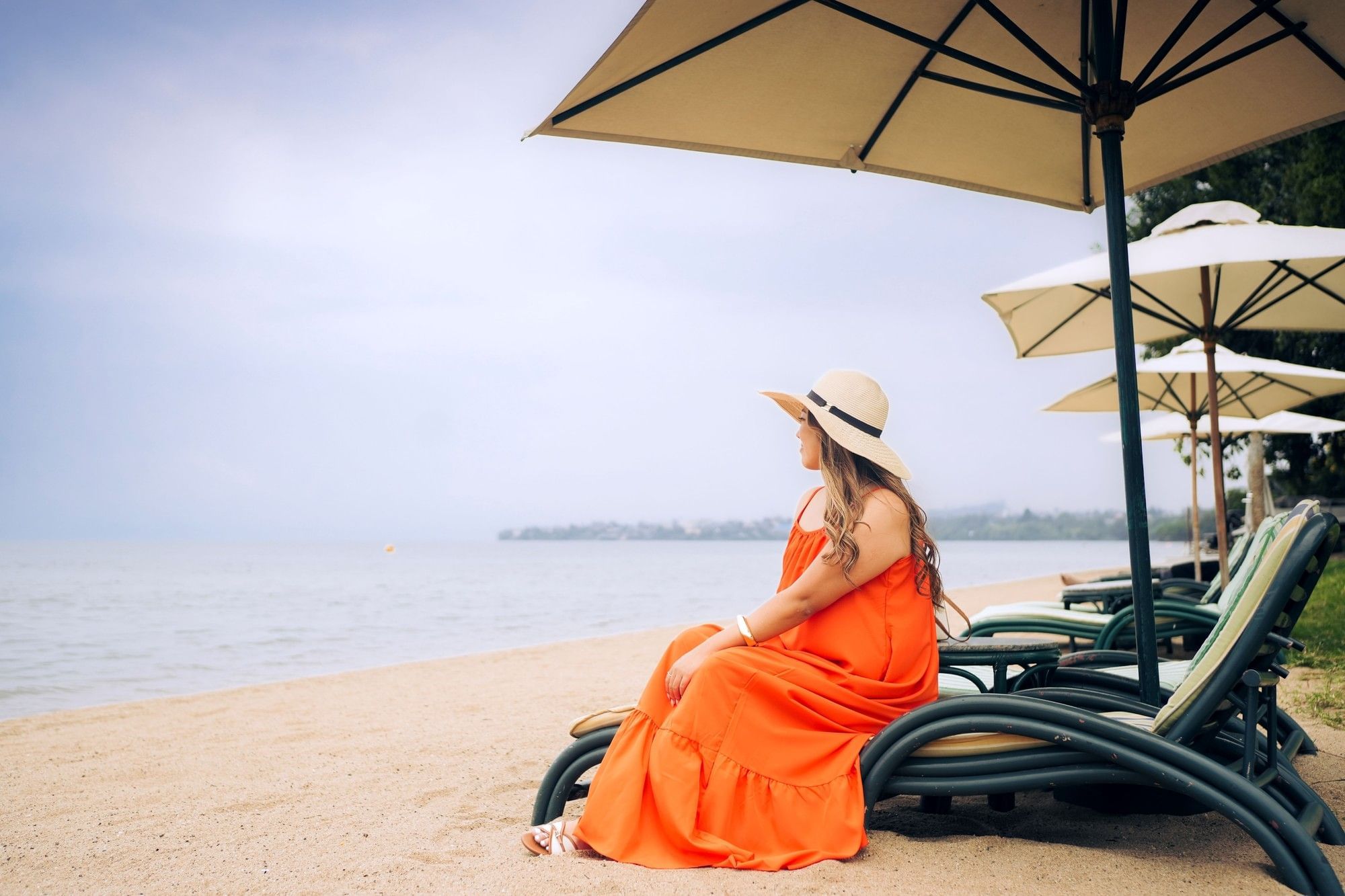 Lady relaxing at Lake Kivu