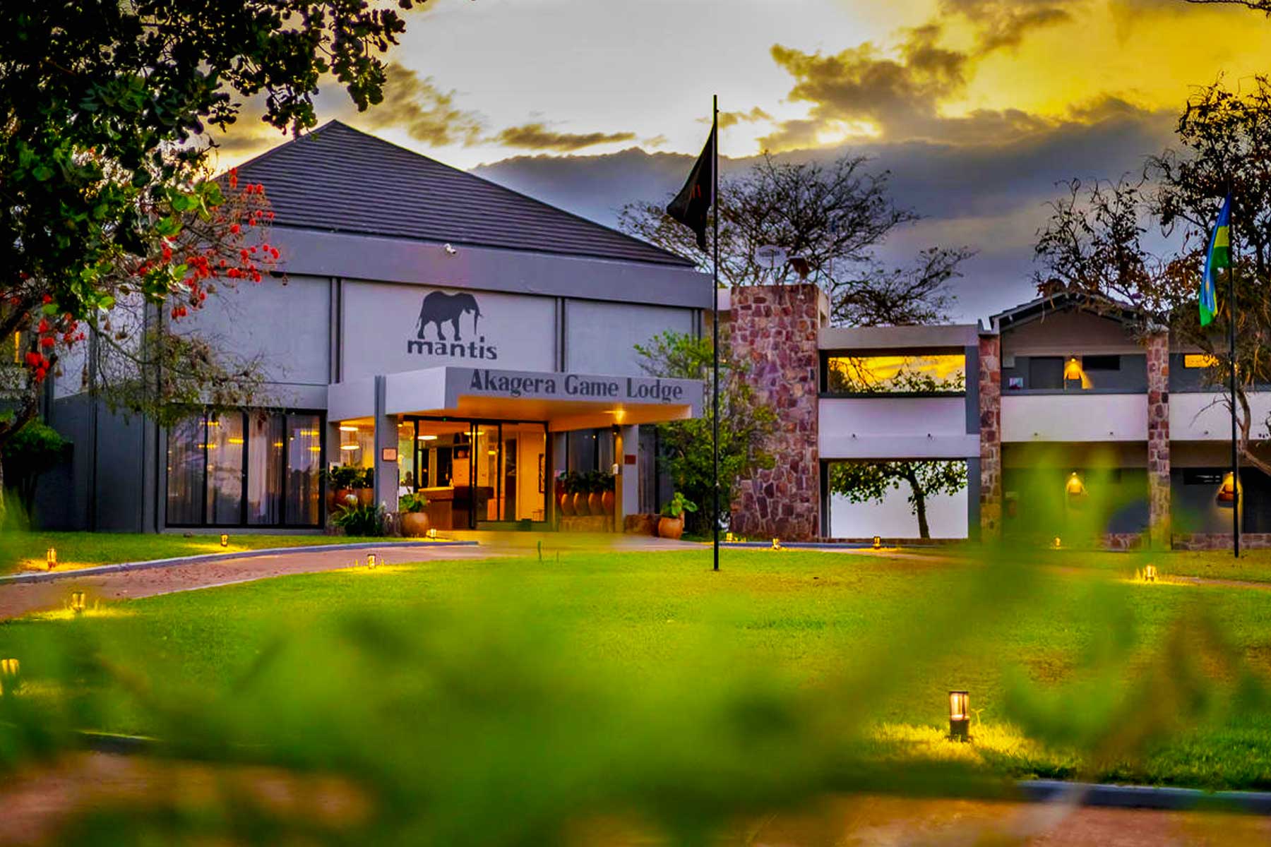 Scenic view of Akagera game lodge in Rwanda