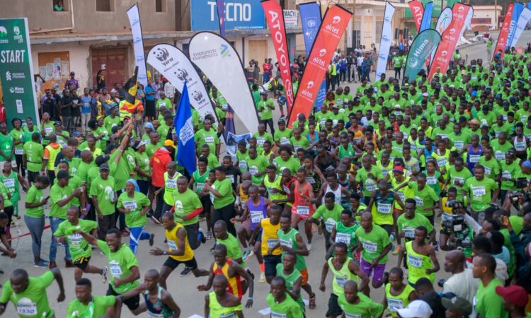 Crowds and spectators during the Rwenzori Marathon event
