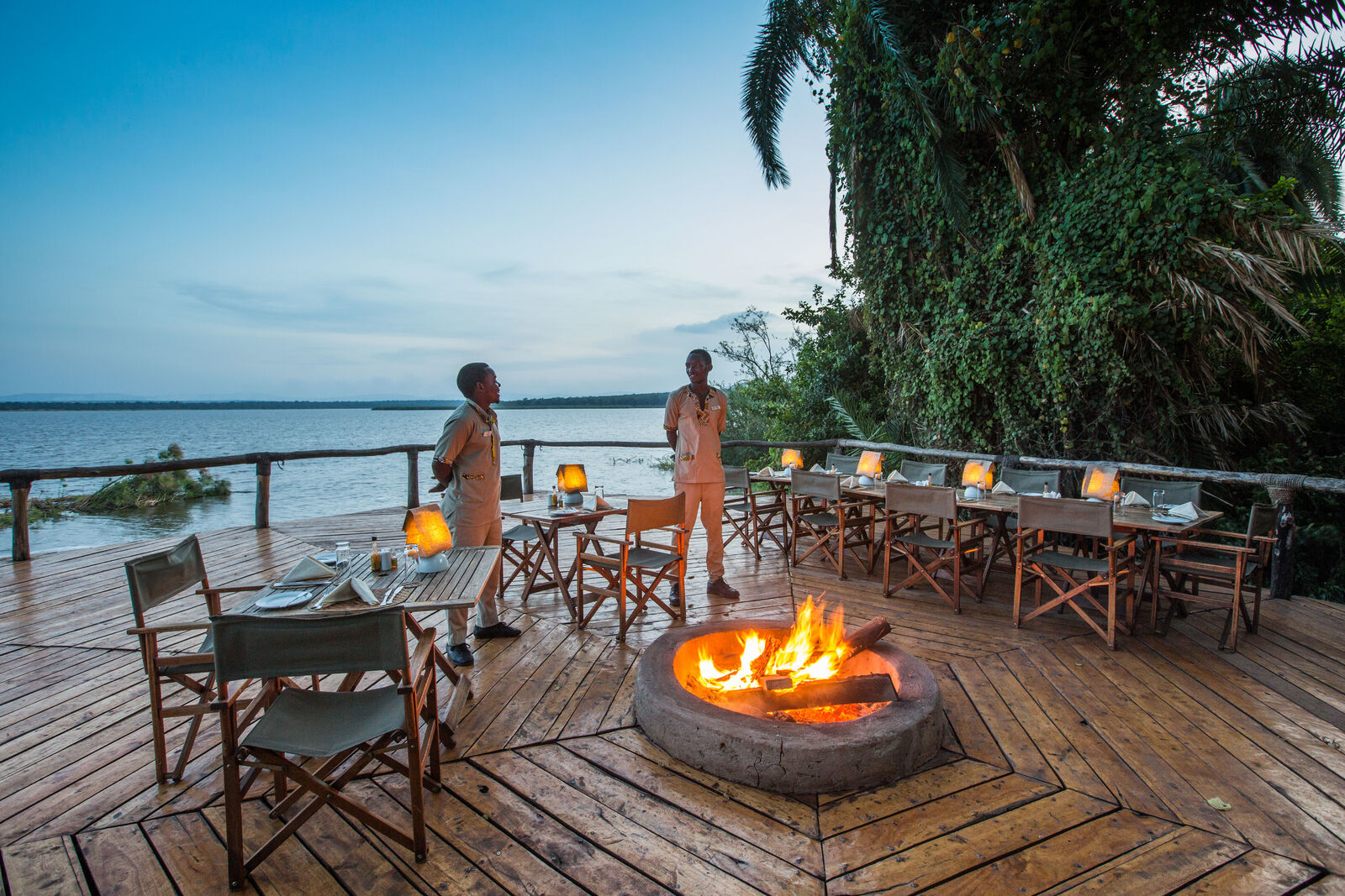 Fire area at Akagera National Park accommodation lodge