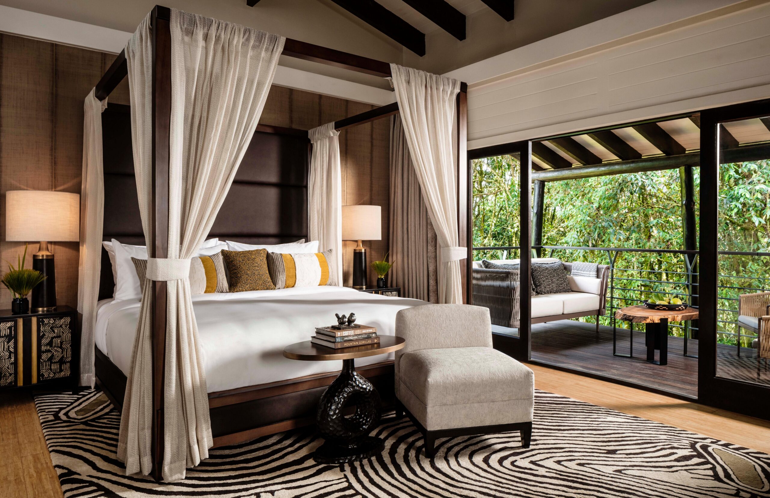 Luxury One&Only lodge bedroom offering premium accommodation during a Rwanda gorilla and Nyungwe safari experience.