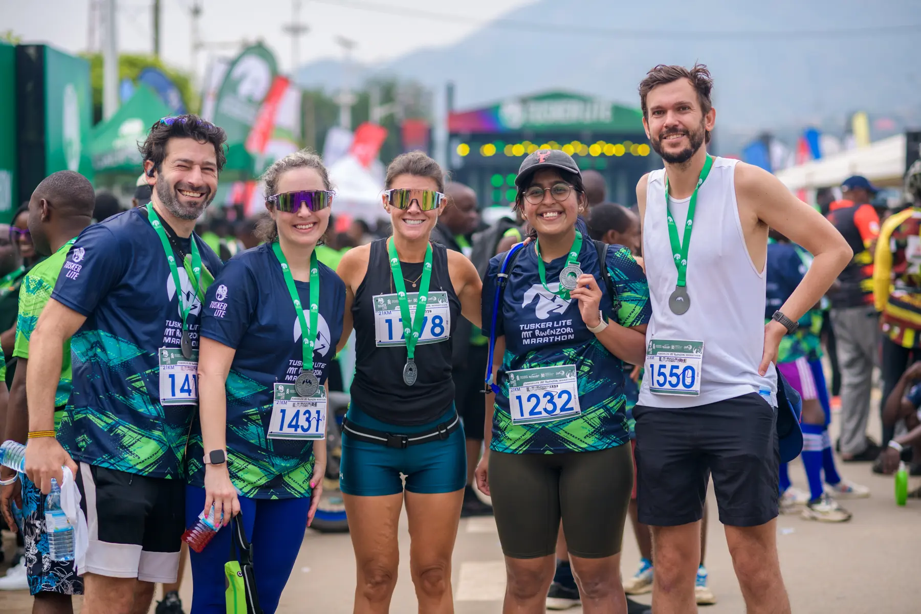 Participants posing for a photo during the Rwenzori Marathon