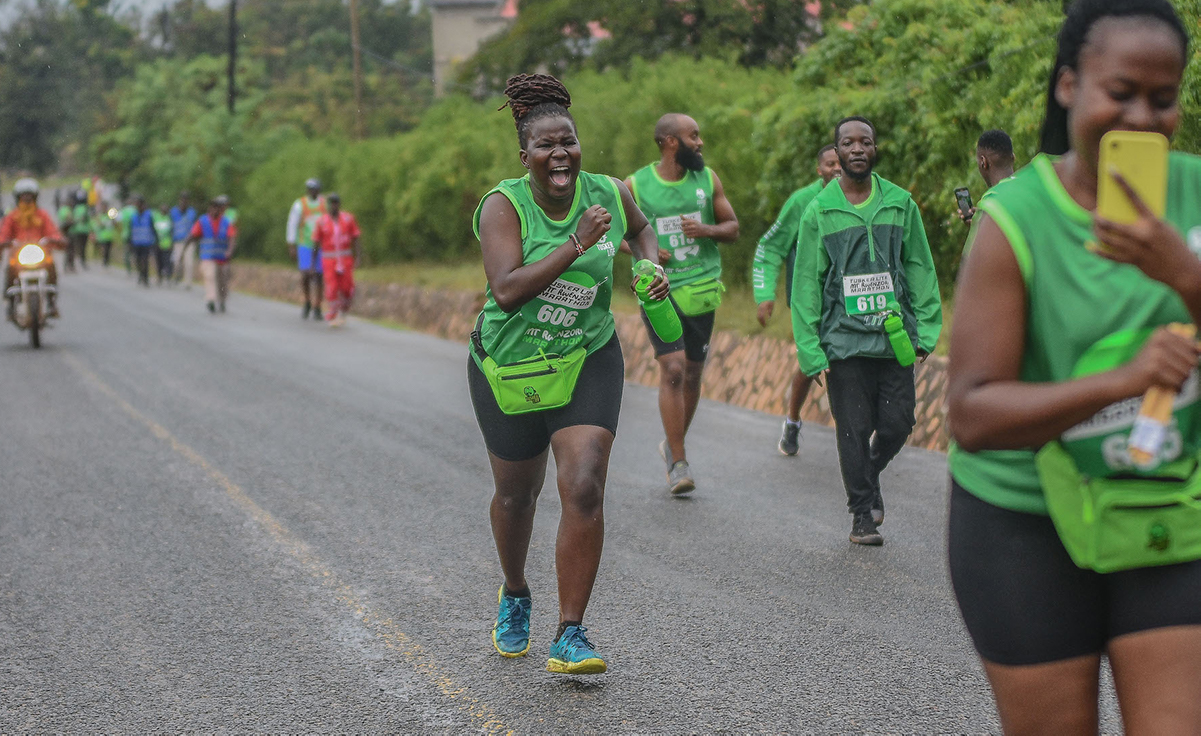 Runners taking part in the Rwenzori Marathon race