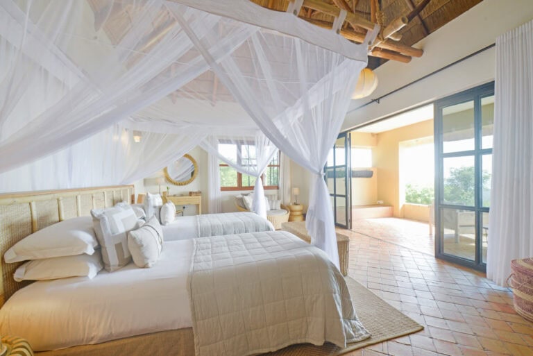 Luxury bedroom at Elephant Plains Lodge accommodation
